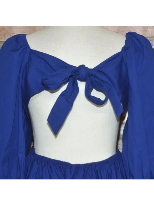 NWT Anthropologie Forever That Girl Mimi Size M Blue Scalloped Mini Sun Dress - Image 10