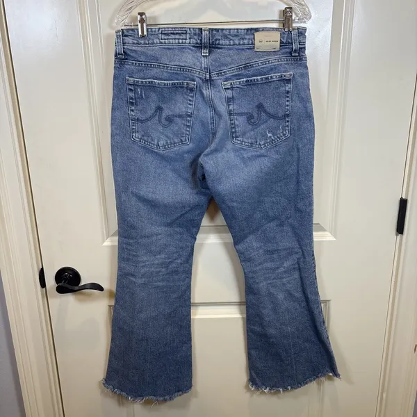 AG Adriano Goldschmied Angeline Mid Rise Flare Jeans Size 30 Raw Hem Japan - Image 6