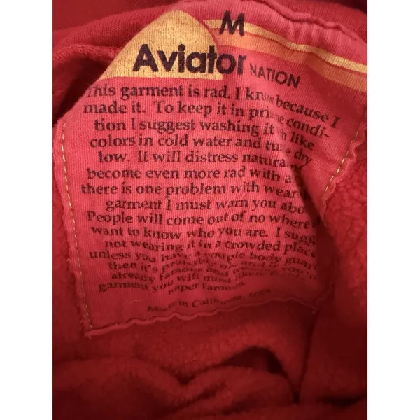 Aviator Nation Red Sox Relaxed‎ Pullover Hoodie Red Size Medium - Image 10
