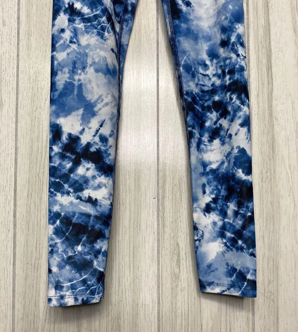 Beach Riot Sport Indigo Tie Dye Cara Printed Leggings V Crossover Waistband XS - Image 5