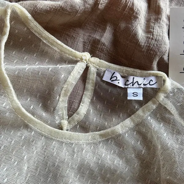 Source Unknown Cream Lace Crochet Mesh Long Sleeve Crop Top Size Small boho romantic NWT - Image 3