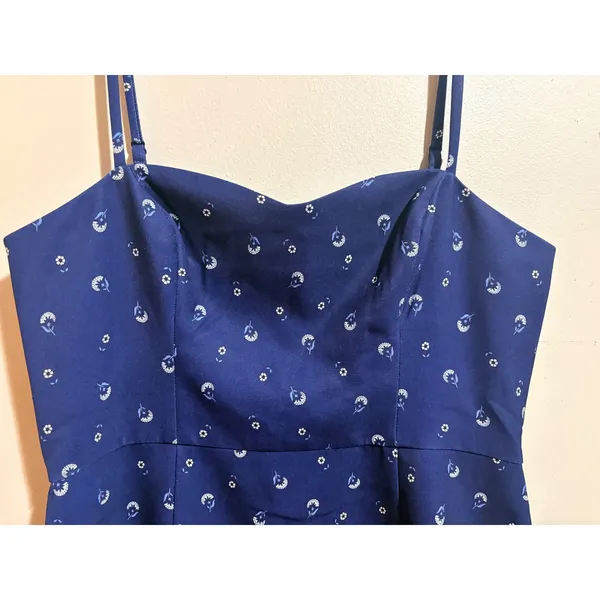 French Connection Mini Dress Womens Size 8 Blue New Floral Fit and Flare 71SWH - Image 10