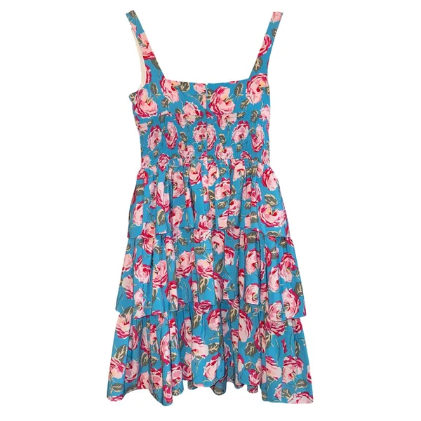 Betsey Johnson Tiered Floral Dress‎ Women's 6 Smocked Summer Wedding Event Prom - Image 4