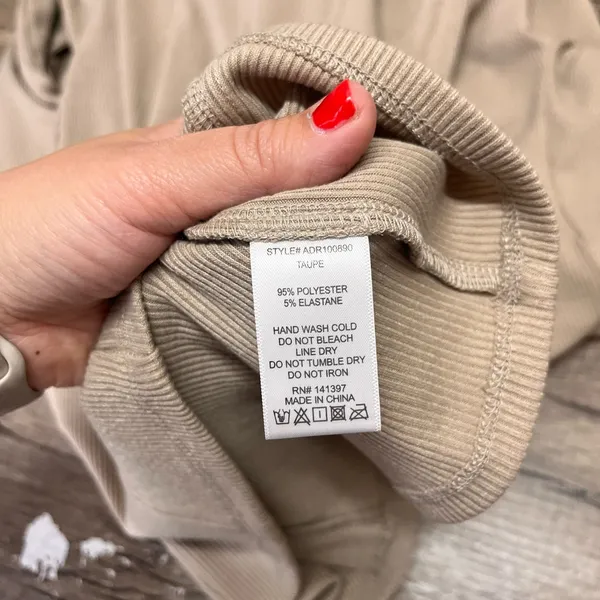 REVOLVE astr the label taupe tan long sleeve ribbed‎ mini dress size small - Image 6