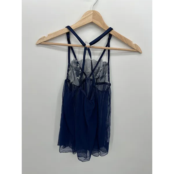 Adore Me Sheer Embroidered Mesh Camisole Celestial Moon Star Lingerie Fairygrunge Top Med - Image 2