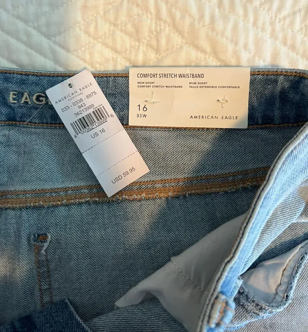 American Eagle Comfort Stretch Waistband Mom Denim Shorts - Image 3