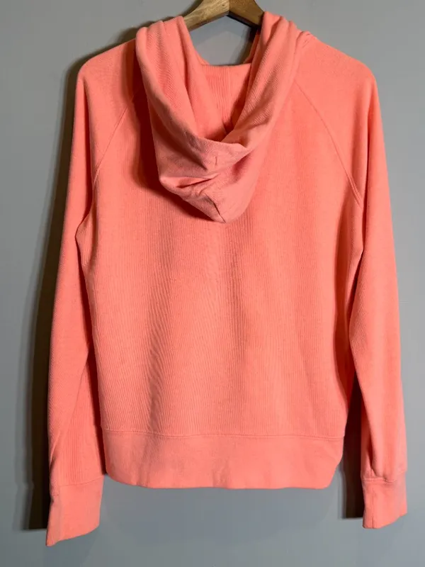 Vintage Y2K Gap Hooded Full Zip Sweatshirt Womens Medium Orange Spell Out Lounge - Image 10