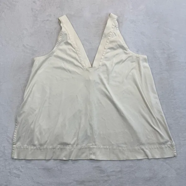 Madewell Tank Top Layered‎ Hem V-Neck Sleeveless Casual Comfy Beige Size M READ - Image 9