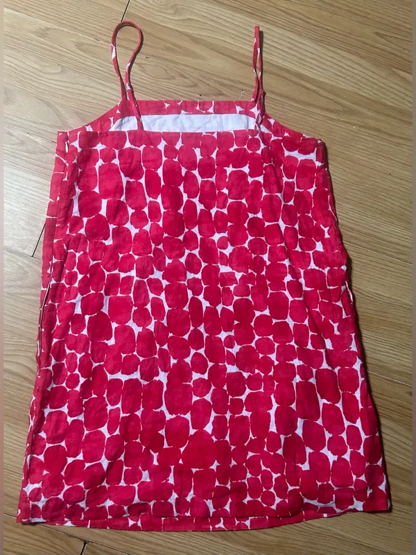 NWT ladies Med Banana Republic spaghetti strap dress pink Patterned print - Image 8