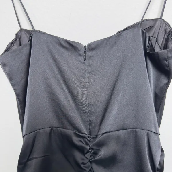 Meshki Women Satin Babydoll Ruched Mini Dress Small Party Cocktail Event‎ Date - Image 6