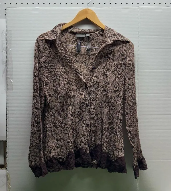 Apt. 9 Y2K Style Sheer Flowy Paisley Laced Blouse - Image 2