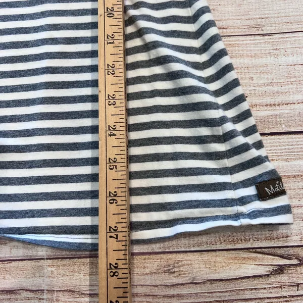Matilda Jane Womens Grey White Striped Long Sleeve Scoop Neck Top Size M - Image 7