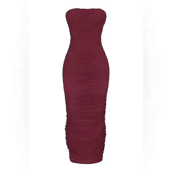 House of CB SAPPHIRE WINE GATHERED MAXI DRESS, Size Small, $239 - Image 7
