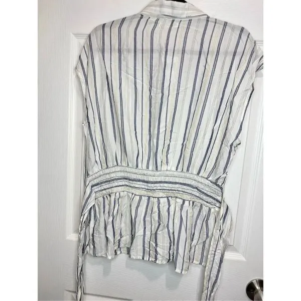 Max studio striped tie-waist blouse  XL - Image 2