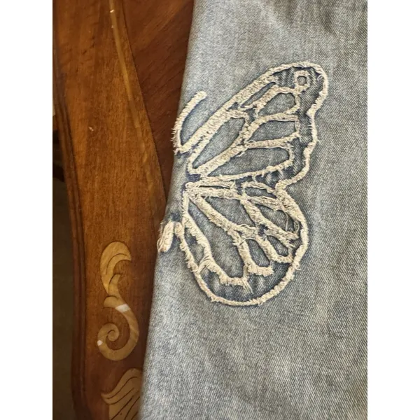 Pacsun Butterfly Patch Women’s '90s Boyfriend Jeans, Size 26, Short Length. - Image 16