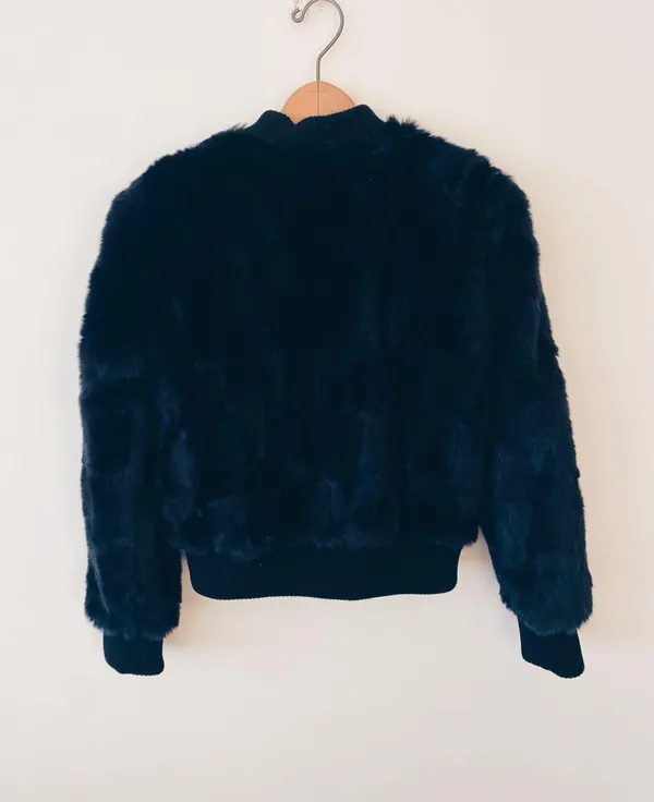 faux fur bomber jacket / xs, 18.5” ptp, 21” length / style c1402582 / acrylic polyester blend / - Image 3