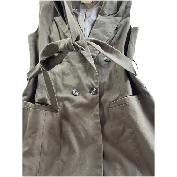 Crescent Sleeveless Vest Blazer Dress M Brown Twee Preppy - Image 4
