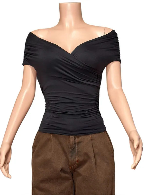 KOOKAÏ Addison Off-Shoulder Top, Black, FR34/US2 - Image 3