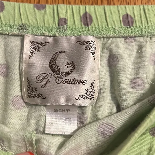 Polka Dot Pajama Shorts Green - Image 3