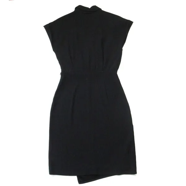 NWT MM. Lafleur Tory 3.0 in Black Crepe Collared V-neck Sheath Dress 6 - Image 8