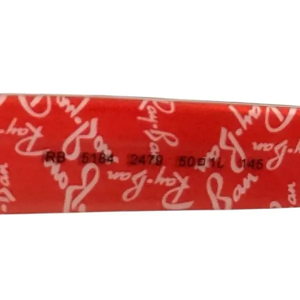 Ray-Ban Eyeglasses Frames RB5184 2479 Black Orange Round Full Rim with case - Image 8
