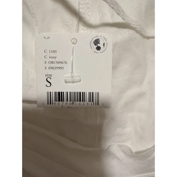 Free People We the Free Fresh & Clean Long Sleeve Top Ivory‎ Women's Size Small - Image 12