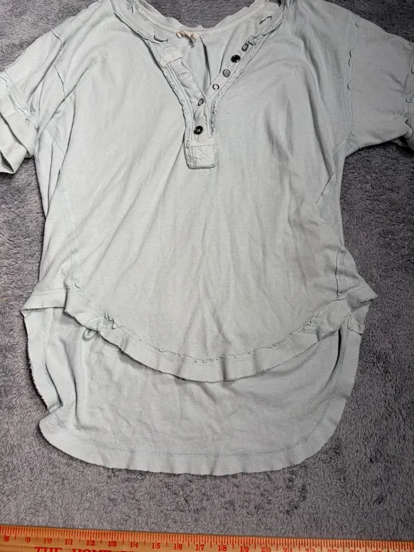 Free People we the free light mint Short Sleeve Henley Top heritage XS - Image 3