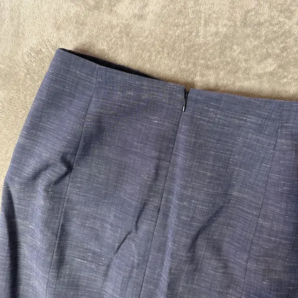 Antonio‎ Melani Blue Wool Blend Slub Pencil Skirt Size 6 Lined Career Office - Image 4