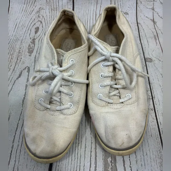 Worn UGG Hally Canvas Sneakers Shoes Lining Textile Sheepskin - Image 4