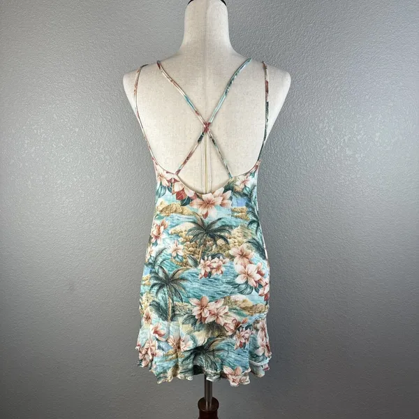 Farm Rio Mini Ruffle‎ Sun Dress Size S Tropical Hawaiian Strappy Front Beach - Image 5