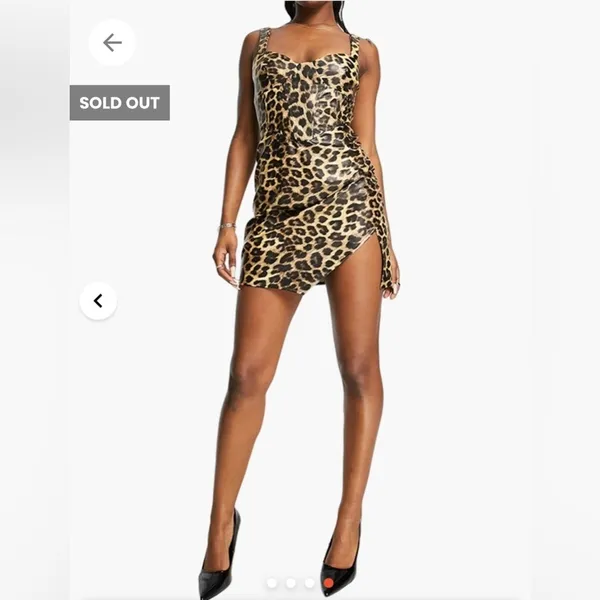 ASOS Leopard Print Corset Seamed Mini Dress size 6 Us new super cute dress - Image 5