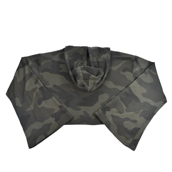 Tobi Womens Camo Cropped Hoodie Green Camouflage Bell Sleeve Pullover Small - Image 4