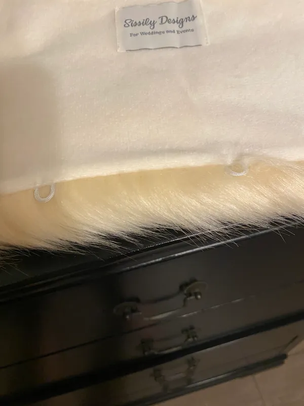 Faux Fur Wrap White - Image 6