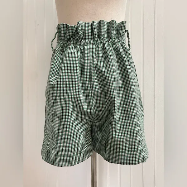 WILFRED Aritzia Gelas High Rise Paperbag Waist Gingham Paid Picnic Shorts Size 4 - Image 4