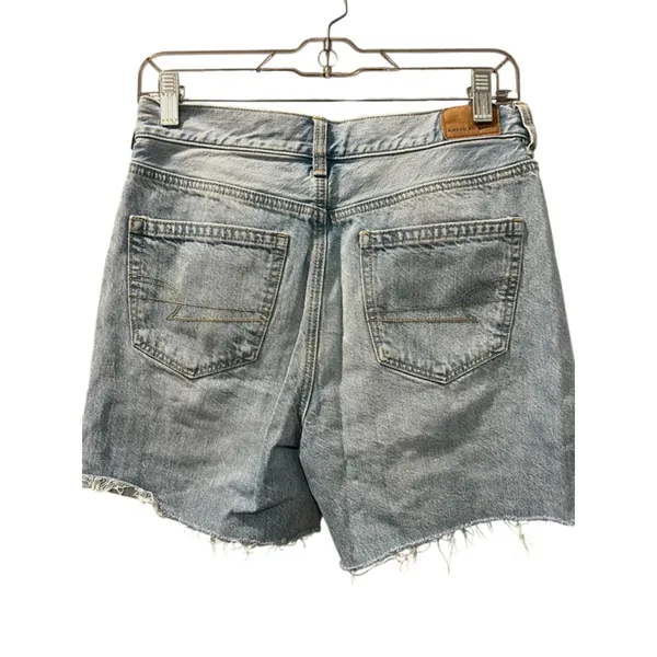 American Eagle Mom Jean Denim Shorts Size 4 Light Wash Blue Cut Offs Casual - Image 5