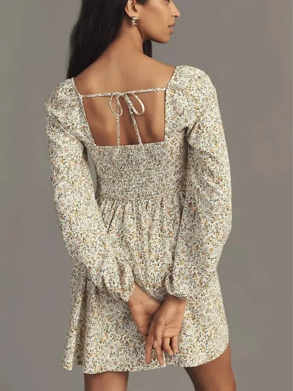 Anthropologie Long-Sleeve Corset A-Line Mini Dress - Image 7