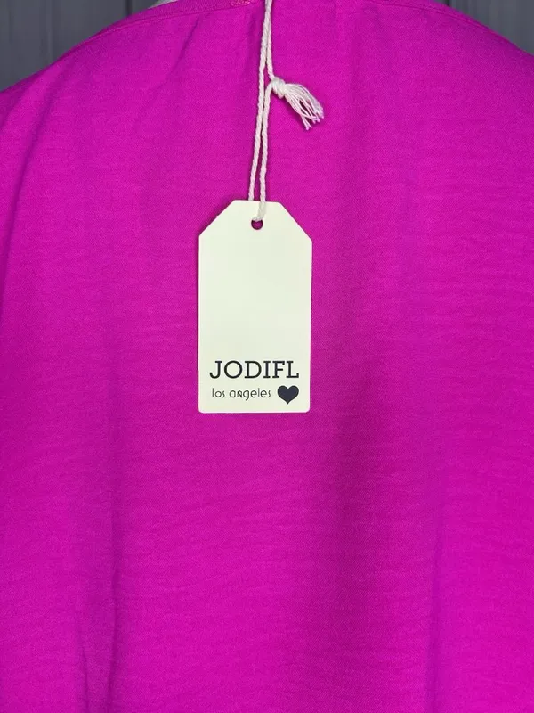 NWT Jodifl Women's Blouse Sz M Hot Pink Short Sleeves V Neck NEW Lightweight - Image 10