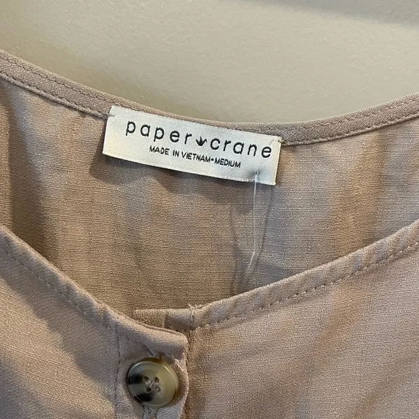 Taupe Button-Down Top - Image 2