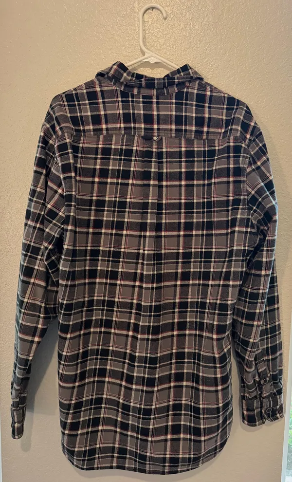 Jachs Plaid Men’s Flannel - Grey/Red Plaid Size XL - Image 2