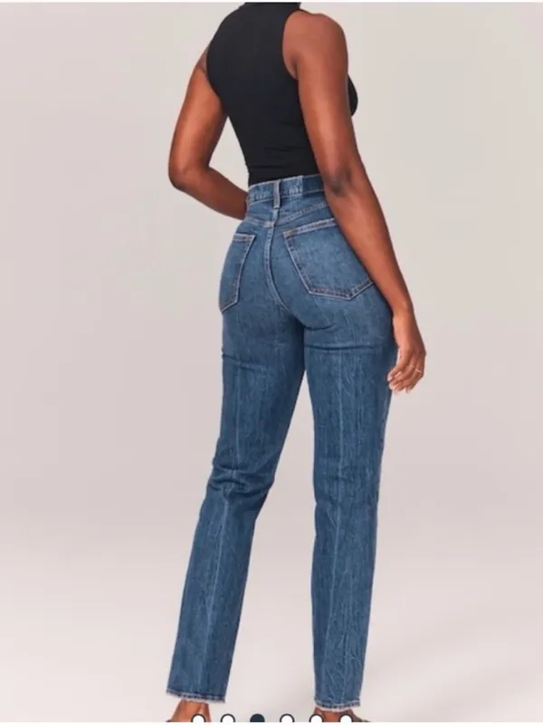 Abercrombie & Fitch 90s Straight Ultra High Rise Blue Denim Jeans Size 27/4 - Image 2
