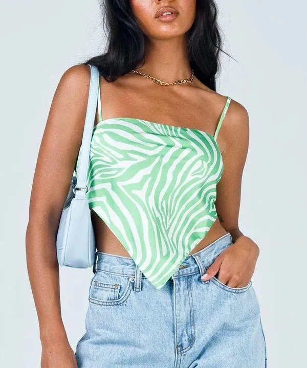 Princess Polly Miss Lexi Green Zebra Print Top - Image 2