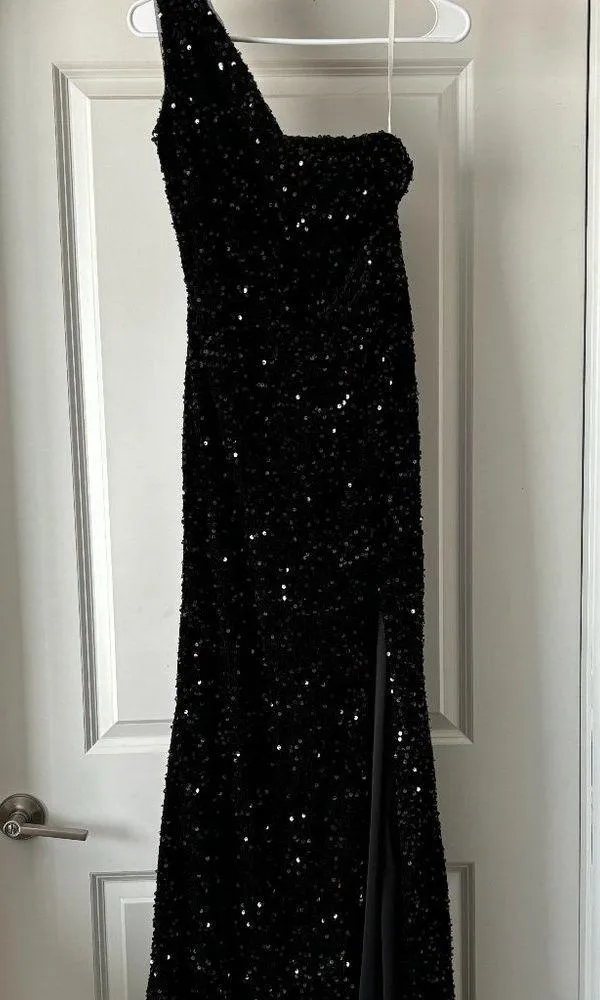 Black Sparkle Prom Dress Size 6 - Image 2