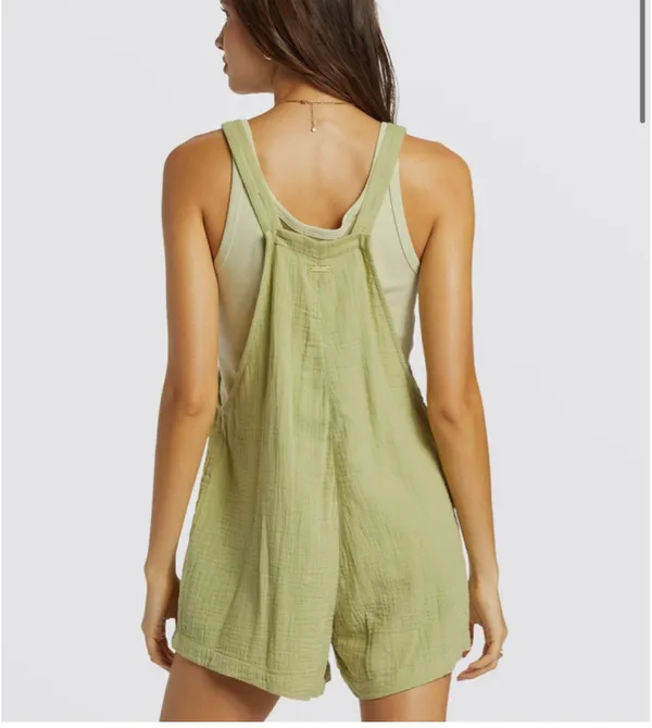 Green Billabong Overalls Shorts - Image 2