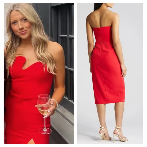 Amanda Uprichard Puzzle Strapless Midi Dress Size Small - Image 12
