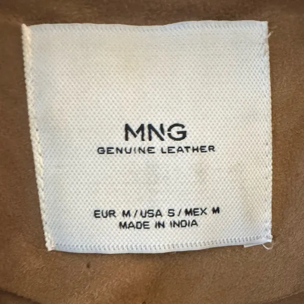 MNG Mango Genuine Brown Suede Jacket Small - Image 5
