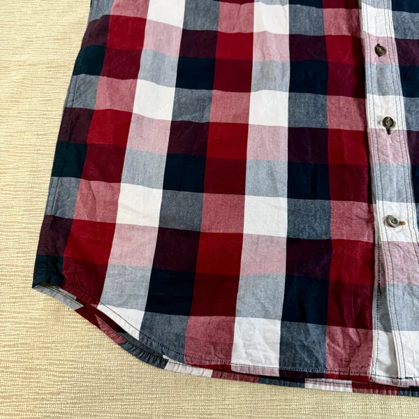 Carhartt Men’s XL Regular Plaid Short Sleeve Button Up Shirt Red Navy NWT - Image 14