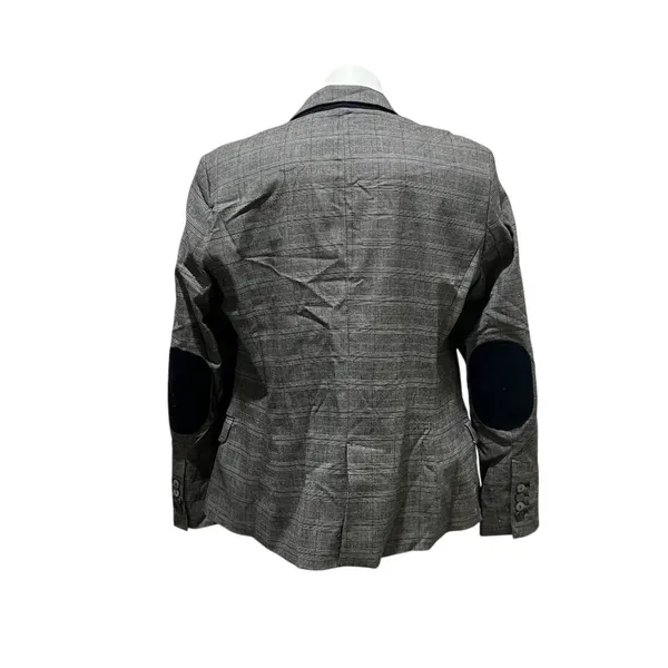 Zara Basic Women's XL Gray Plaid Blazer Mid - Image 2