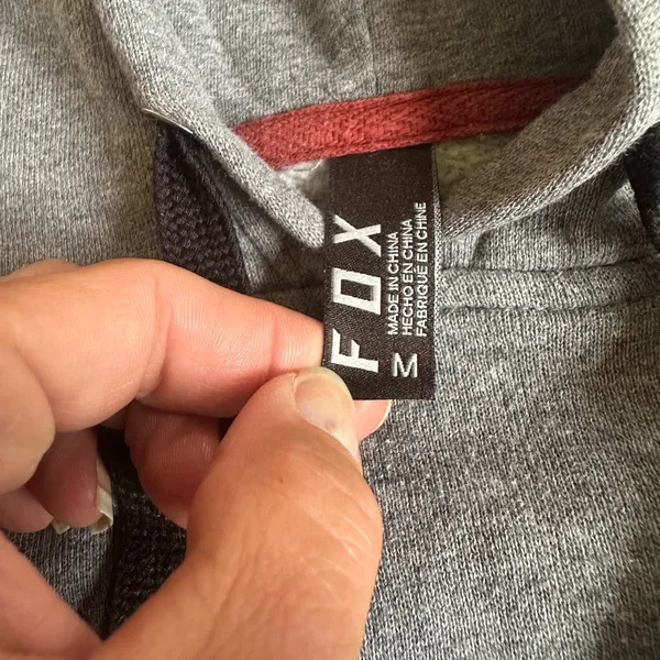 Fox Gray and Red Color-Blocked Hoodie - Image 5