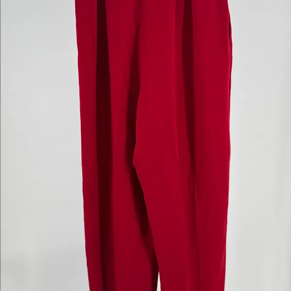 Chaus Red Women's 100% silk pants office 10 holiday professional party casual - Image 4