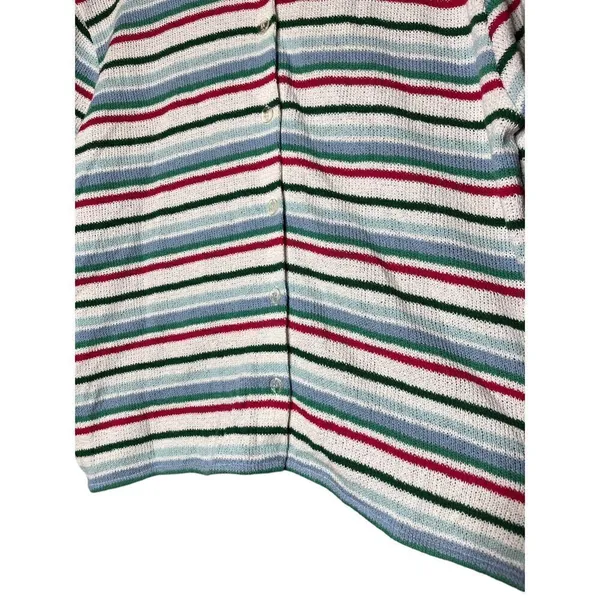 Zara Striped Jacquard Knit Button Front Shirt‎ Size Medium - Image 4